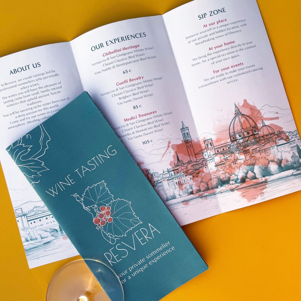 resvera wine tasting brochure visual design